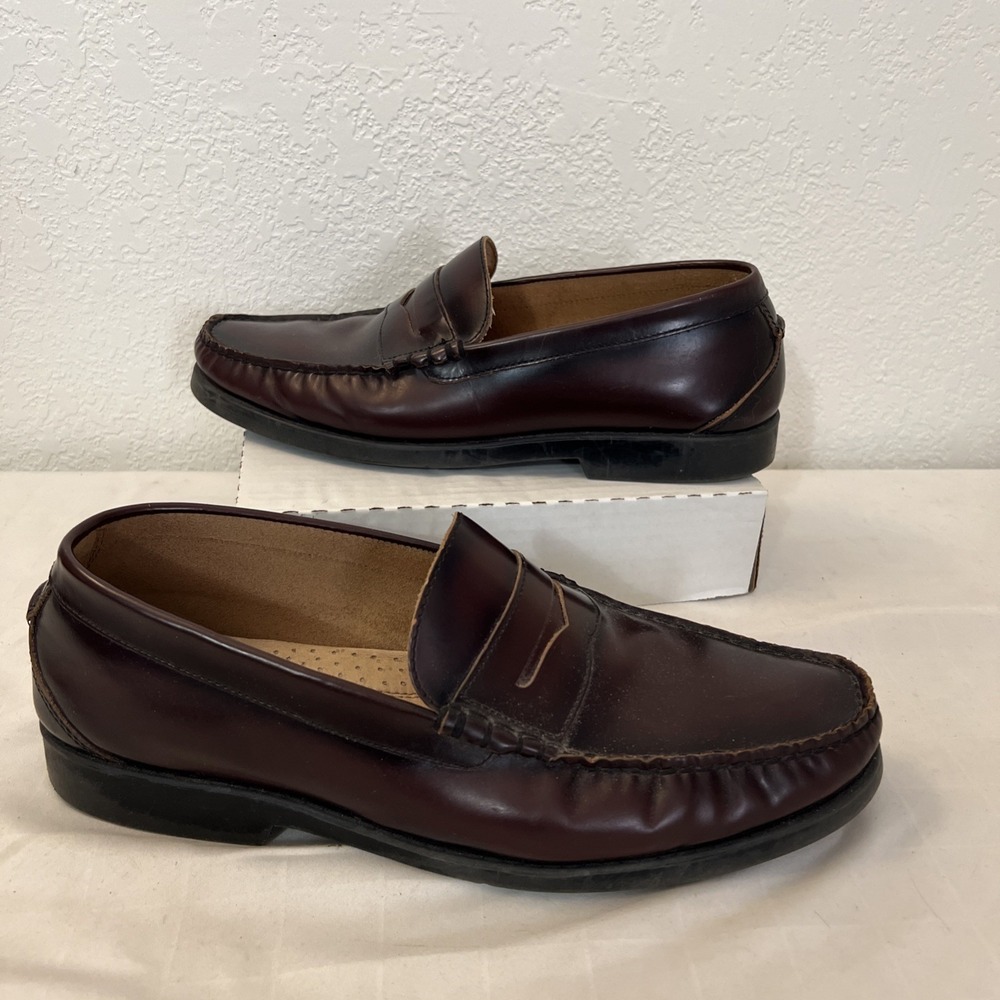 NUNN BUSH‎ Burgundy LEATHER MOC TOE PENNY LOAFER Shoes 84109-601 Mens size 11.5M